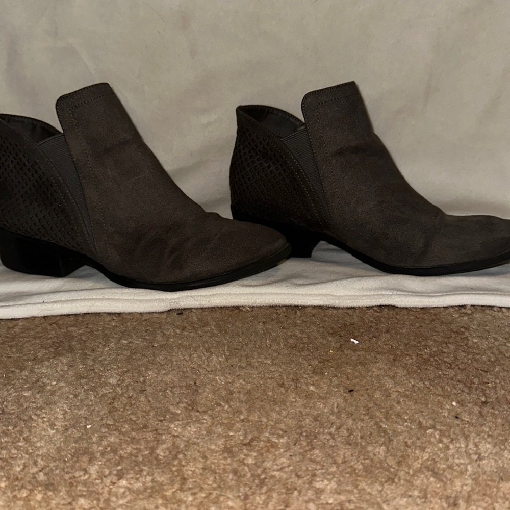 Mia Grey Suede Ankle Booties